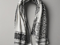 Black and White Cotton Scarves