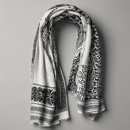 Black and White Cotton Scarves